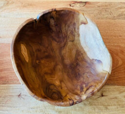 My Square Mile Rustic Wooden Serving Or Display Bowl Carved From Teak Roots (40Cms) - thumbnail 5