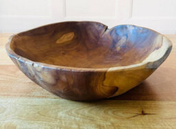 My Square Mile Rustic Wooden Serving Or Display Bowl Carved From Teak Roots (40Cms) - thumbnail 3