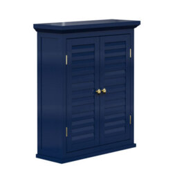 Teamson Home Bathroom Wall Cabinet, Wooden Cabinet With 2 Doors, Bathroom Furniture, Bathroom Storage, Navy Blue - thumbnail 4