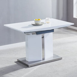 Furniture in Fashion Belmonte Small High Gloss Extending Dining Table In White Grey - thumbnail 2