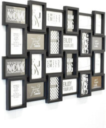 Deenz 24 Picture Multi Aperture Zig Zag Style Photo Frame For 24 Photos Holds 6X4 Home Decoration, Living Room, Bedroom Room Black - thumbnail 4