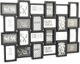 Deenz 24 Picture Multi Aperture Zig Zag Style Photo Frame For 24 Photos Holds 6X4 Home Decoration, Living Room, Bedroom Room Black - thumbnail 3