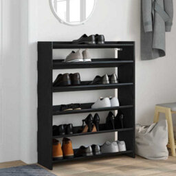 Berkfield Elegant Shoe Rack Black 80X25X100 Cm Engineered Wood - thumbnail 3