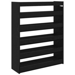 Berkfield Elegant Shoe Rack Black 80X25X100 Cm Engineered Wood - thumbnail 6