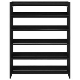 Berkfield Elegant Shoe Rack Black 80X25X100 Cm Engineered Wood - thumbnail 4