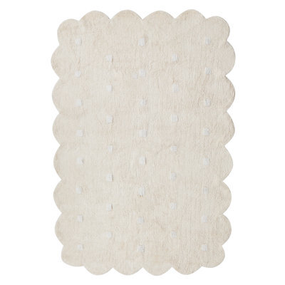 Beliani Kids Rug Sareki Beige 140 X 200 Cm Cotton - image 1