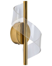 Beliani Gold Spiral Led Wall Lamp - Gloss Metal Modern Light For Living Room Dining Room Bedroom - thumbnail 2