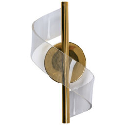 Beliani Gold Spiral Led Wall Lamp - Gloss Metal Modern Light For Living Room Dining Room Bedroom - thumbnail 3