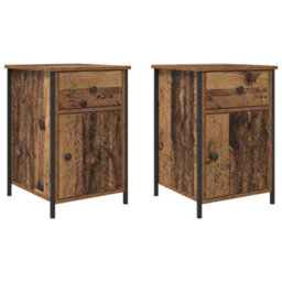 Berkfield Bedside Cabinets 2 Pcs Old Wood 40X42X60 Cm Engineered Wood - thumbnail 2
