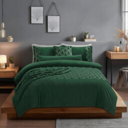 Ultra Soft Teddy Duvet Cover Set Christmas Tree Cozy Fleece Bedding Green