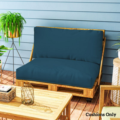 Outsunny 2 Seat Pallet Cushions 20Cm Thick Outdoor Seat Pads, Navy Blue - image 1