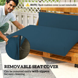 Outsunny 2 Seat Pallet Cushions 20Cm Thick Outdoor Seat Pads, Navy Blue - thumbnail 6