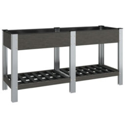 Berkfield Garden Raised Bed With Shelf Grey 175X50X75 Cm Wpc - thumbnail 2