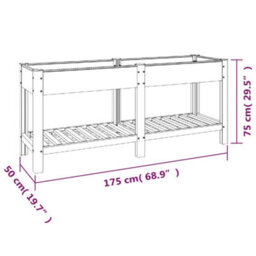 Berkfield Garden Raised Bed With Shelf Grey 175X50X75 Cm Wpc - thumbnail 7