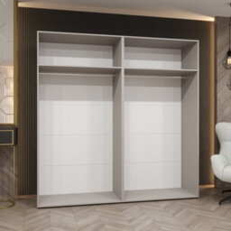 Arte Cashmere Marbella Ii Hinged Door Wardrobe 200Cm - Subtle Sophistication With Mirrored Accents - thumbnail 3