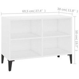Berkfield Industrial Tv Cabinet With Metal Legs White 69.5X30X50 Cm - thumbnail 6