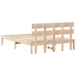Berkfield Bed Frame With Headboard 160X200 Cm Solid Wood Pine - thumbnail 8