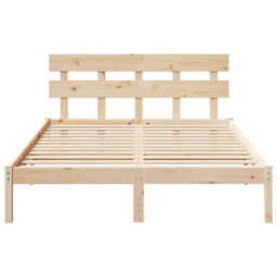 Berkfield Bed Frame With Headboard 160X200 Cm Solid Wood Pine - thumbnail 6