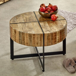 Buttercup Farm Surrey Coffee Table With Solid Mango Wood Top & Metal Legs - - L70 X W70 X H45 Cm - thumbnail 3