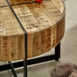 Buttercup Farm Surrey Coffee Table With Solid Mango Wood Top & Metal Legs - - L70 X W70 X H45 Cm - thumbnail 6