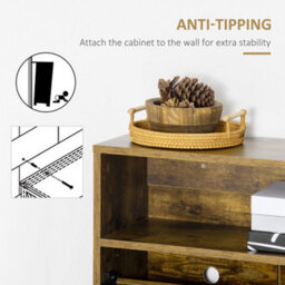 Wyld Haus Zilado Rustic Brown Slim Shoe Cabinet - 2 Flip Doors, Adjustable Shelves, Fits 12 Pairs - thumbnail 7