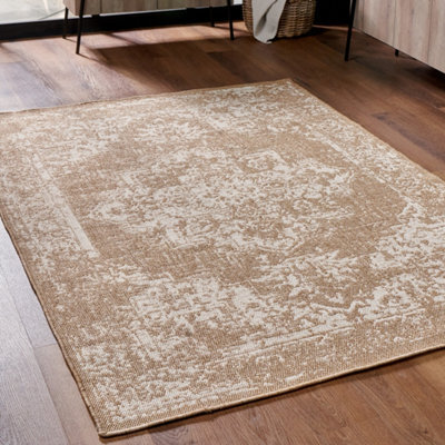 Pacific Lifestyle Outdoor Indoor Natural And White Vintage Pattern Rug - image 1