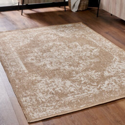 Pacific Lifestyle Outdoor Indoor Natural And White Vintage Pattern Rug - thumbnail 1