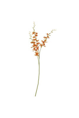 Orange Cymbidium Orchid Spray, Elegant Faux Floral For Decor - image 1