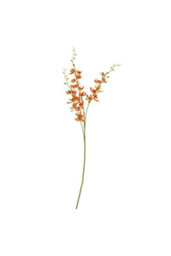 Orange Cymbidium Orchid Spray, Elegant Faux Floral For Decor - thumbnail 1