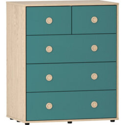 Lassic Vida Designs Neptune Blue & Oak 5 Drawer Chest (H)760mm (W)647mm (D)395mm - thumbnail 7