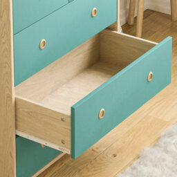 Lassic Vida Designs Neptune Blue & Oak 5 Drawer Chest (H)760mm (W)647mm (D)395mm - thumbnail 5