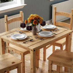 4 Seater Dining Set Chairs Table Solid Waxed Pine - thumbnail 3