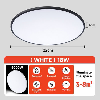 Led Ceiling Light Round Flush Ceiling Light 6500K Waterproof Bathroom Kitchen Uk White White Light 36W - image 1