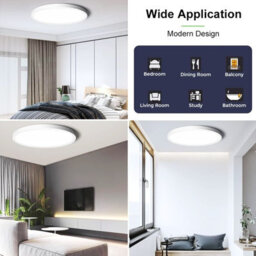 Led Ceiling Light Round Flush Ceiling Light 6500K Waterproof Bathroom Kitchen Uk White White Light 36W - thumbnail 2
