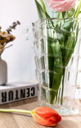 Queensway Home and Dining Queensway Home & Dining 25Cm Height Watford Crystal Look Glass Flower Vase - thumbnail 4