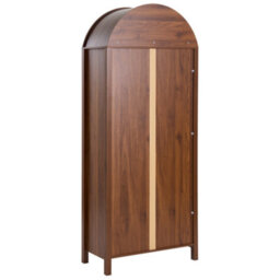 Wyld and Coco Luxecasa Shoe Storage Cabinet, Dark Brown Mdf, 6 Adjustable Compartments, Tall Compact Design - thumbnail 5