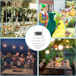 Silver Colorful  New Solar Spiral Lights Led Hanging Beehive Lamps Garden Patio Decoration Uk - thumbnail 7