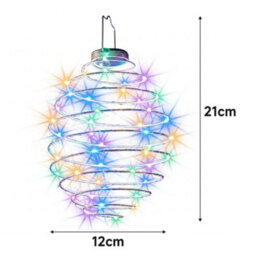 Silver Colorful  New Solar Spiral Lights Led Hanging Beehive Lamps Garden Patio Decoration Uk - thumbnail 2