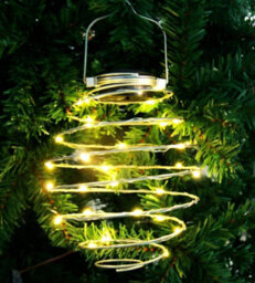 Silver Colorful  New Solar Spiral Lights Led Hanging Beehive Lamps Garden Patio Decoration Uk - thumbnail 5
