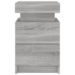 Berkfield Bedside Cabinet With Led Lights Grey Sonoma 35X39X55 Cm - thumbnail 8