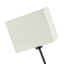 Happy Homewares Contemporary Matte Black Bedside Table Lamp With White Cotton Fabric Shade - thumbnail 8