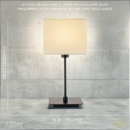 Happy Homewares Contemporary Matte Black Bedside Table Lamp With White Cotton Fabric Shade - thumbnail 6