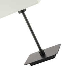 Happy Homewares Contemporary Matte Black Bedside Table Lamp With White Cotton Fabric Shade - thumbnail 5