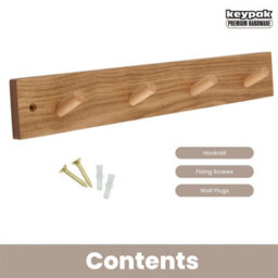 Keypak Wooden Coat Hook Rack- 46Cm Pine Wall-Mounted, 4 Hooks For Coats, Jackets & Hats - thumbnail 4