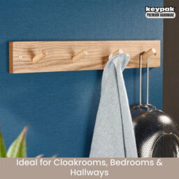 Keypak Wooden Coat Hook Rack- 46Cm Pine Wall-Mounted, 4 Hooks For Coats, Jackets & Hats - thumbnail 5