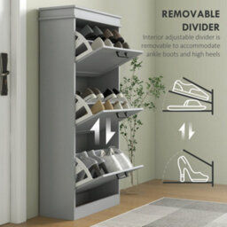 Wyld Haus Keliba Kaha Grey Slim 3-Drawer Tilt-Out Shoe Cabinet, Medium, 540mm W - thumbnail 6