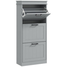 Wyld Haus Keliba Kaha Grey Slim 3-Drawer Tilt-Out Shoe Cabinet, Medium, 540mm W - thumbnail 2