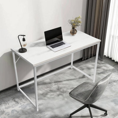 House Of Home Computer Desk With White Metal Frame - Versatile Gaming Desk, And Dressing Table For Home And Office 120Cm - image 1