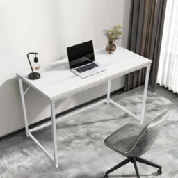 House Of Home Computer Desk With White Metal Frame - Versatile Gaming Desk, And Dressing Table For Home And Office 120Cm - thumbnail 1