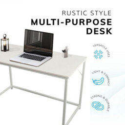 House Of Home Computer Desk With White Metal Frame - Versatile Gaming Desk, And Dressing Table For Home And Office 120Cm - thumbnail 3